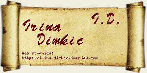 Irina Dimkić vizit kartica